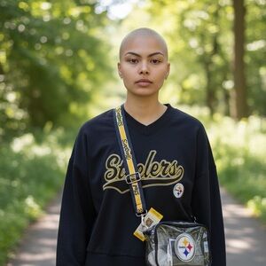 Pittsburgh Steelers Women’s Medium Sweatshirt + Stadium Clear Crossbody Bag